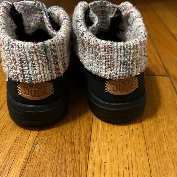 Hey Dude Shoes - Wendy Gray Wooly Twill Fold Boots - Size: 7 - Picture 9 of 15